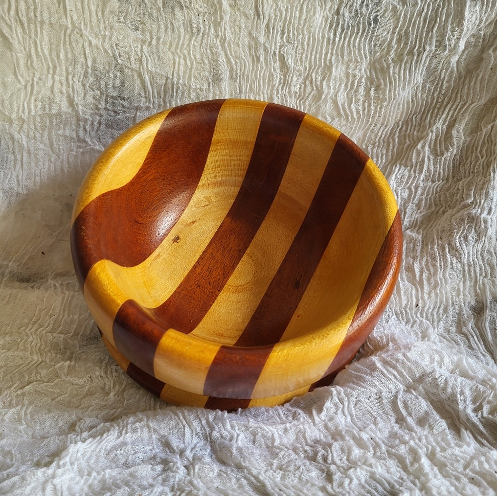 MCM Maple and Walnut Nut or Decor Bowl